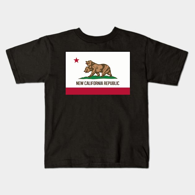 New California Republic Flag Two Headed Bear Kids T-Shirt by Celestial Holding Co.